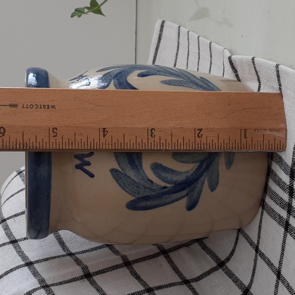 Beaumont Brothers Pottery BBP Blue Heart Magnolia Salt Glazed Stoneware Crock - Picture 5 of 6